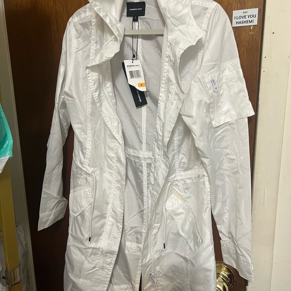 Members Only VIP White rain Coat for Women